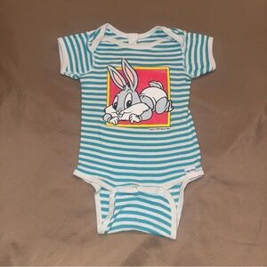 Vintage Striped Bugs Bunny One-Piece Bodysuit